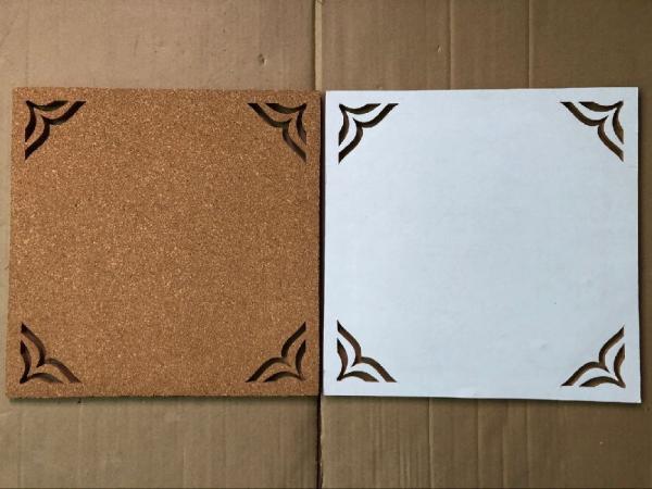 Cheap Factory Directly Price Adhesive 12''x12'' 4 pack Cork Board with Hollowing Flower Shape in Nature Color for sale