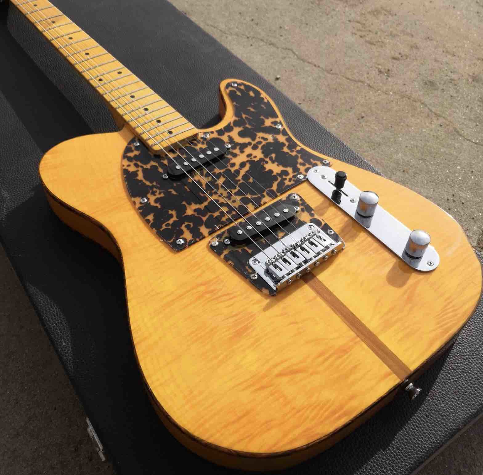 Custom Prince HS Anderson Hohner Madcats Mad Cats Amber Yellow Flame Maple Top Electric Guitar