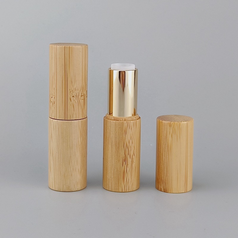 Custom Logo Bamboo Twist up Lipstick Tubes 5g Eco Friendly Empty Mini Unique Lip Balm Tube with Customized Accepted