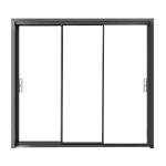 Black Aluminum Sliding Glass Door