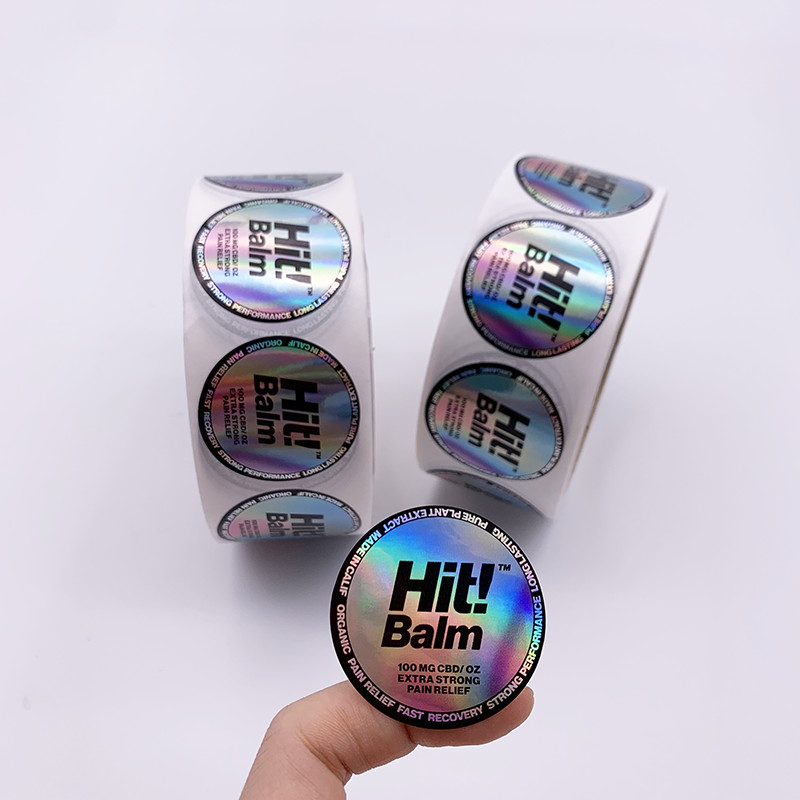 5.08cm Hologrphic Plastic Sticker For Bottle 2 Inch Round Sticker