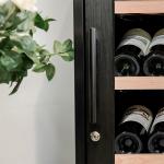 Intelligent Temperature-Controlled Multi-Tiered Black Wood Wine Cooler