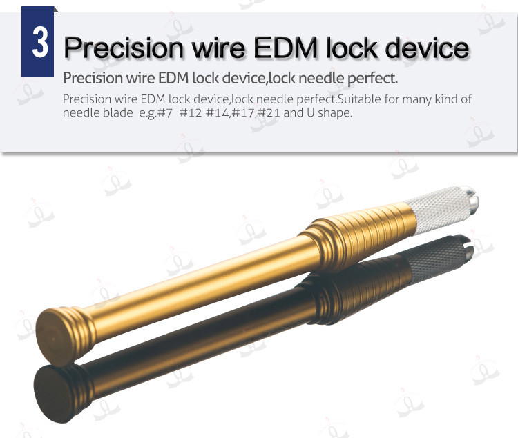 CE Safe Permanent Makeup Manual Tattoo Pen Gold Stainless Tattoo Eyebrow Pen