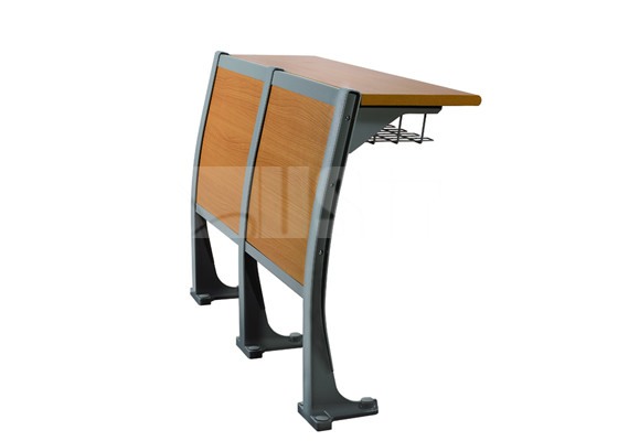 Aluminum / Plywood Structure Student Desk And Chair With Reading Pad For Lecture Room