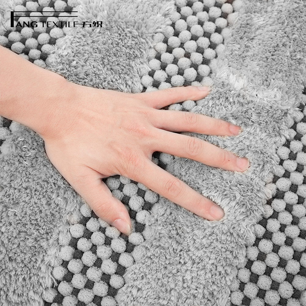 OEKO-TEX 24x38 Latex Bottom Chunky Chenille Bath Rug Gray Color