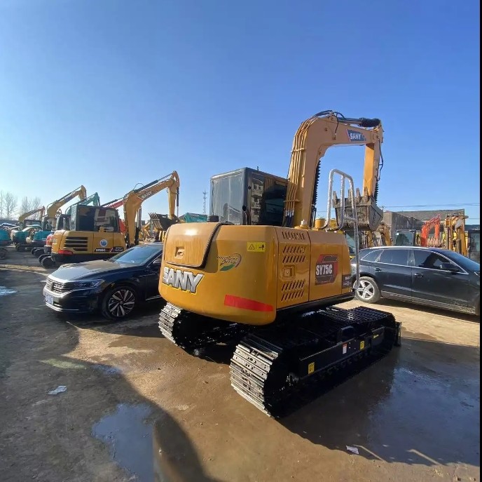 55.4KW Used Sany SY75CPro Crawler Excavator Machine Weight 7500 KG