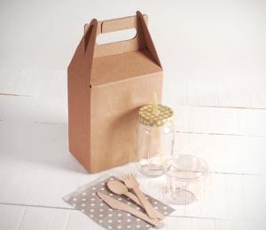 Quality Brown Take Out Recycled Paper Food Bags Embossing Printing With Handle wholesale