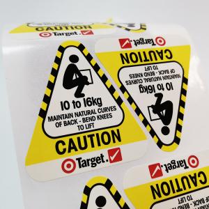 Quality 40 X 40mm Danger Warning Caution Labels BOPP Vinyl Waterproof Permanent Stickers wholesale