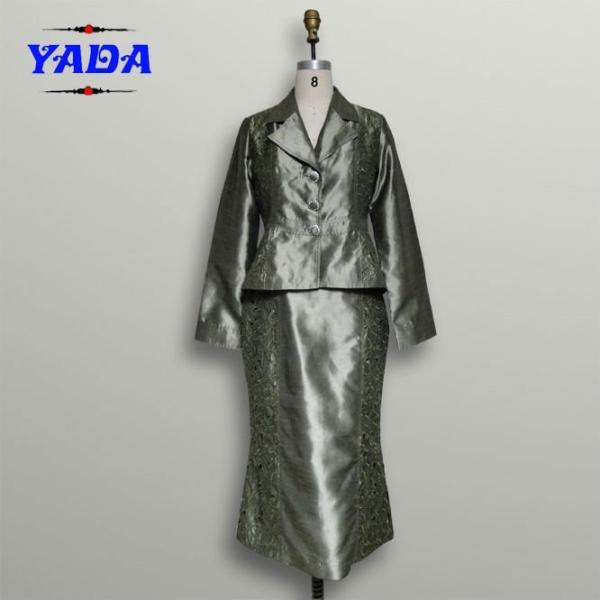 Long length embroidery office dress skirt suits ladies formal western wear for