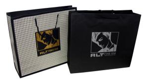 Quality Alt 200g Recycle Paper Carrier Bag With Ribbon Handle, Personalized Logo For Shopping wholesale