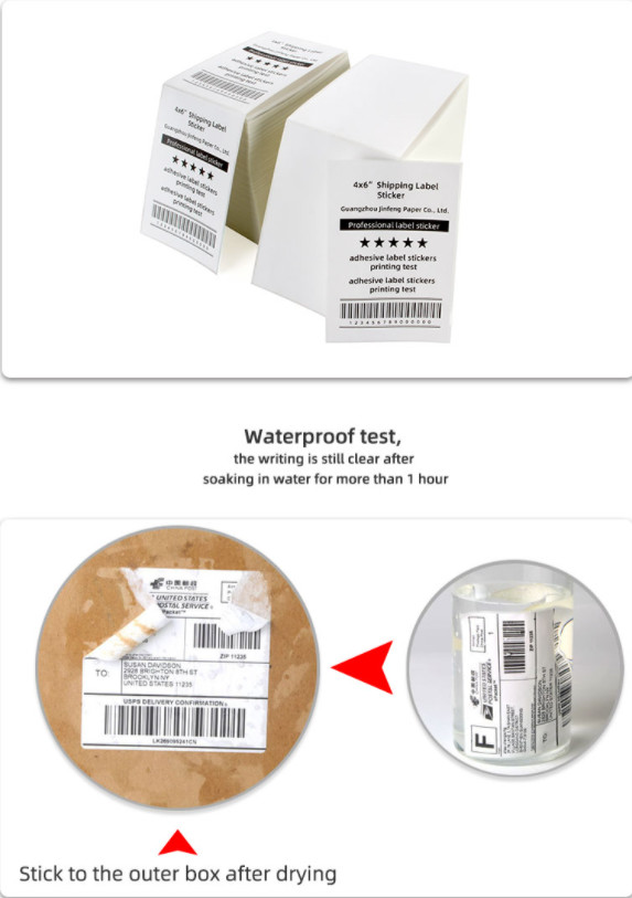 Oil Proof Sticky Label Roll A6 4x6 Shipping Label Paper