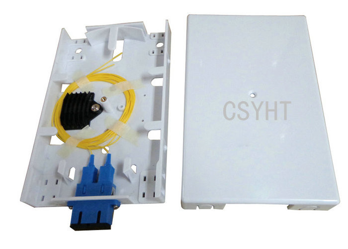 Indoor Wall Mounted FTTH Fiber Optic Terminal Box 2 Core Mini Abs Material White Color