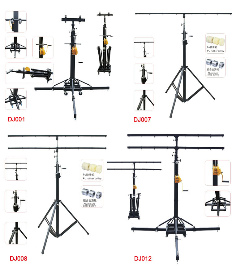 Aluminum Line Array Speaker Light Stand Truss Lift Tower 1.8M Base