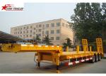 Hydraulic Semi Low Loader Trailer , Reinforced Lowboy Heavy Equipment Trailers