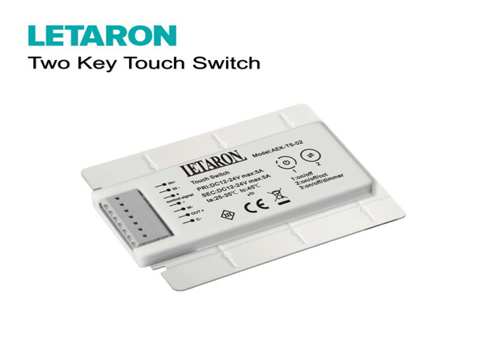 Two Keys Led Mirror Touch Switch , 5000mA Touch Sensitive Light Switch