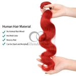 Red Body Wave Remy Human Hair Bundles Sew In Weave Bundles Brazilian Bundle