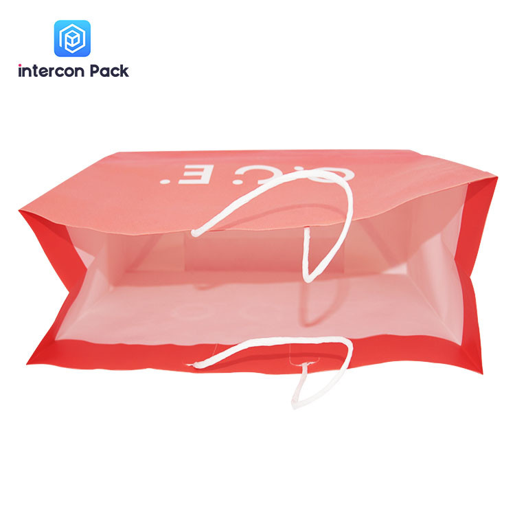 Matt Lamination Kraft Paper Shopping Bags Custom Orange Portable Reusable