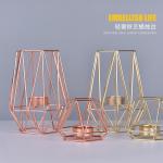 Simple Iron geometric Candle Holder Wedding Home Gem Candle stand Craft