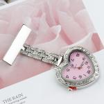 Peach Heart Nurse Watch Heart-shaped Pocket Doctor Quartz Watches Brooch Medical