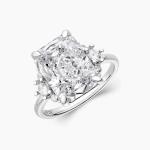 18K Gold Plated Main Stone CZ Vintage Wedding 925 Sterling Silver Ring for Girls