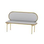 Commercial Restaurant Booth Bench , Fabric And Steel Two Seater Bench