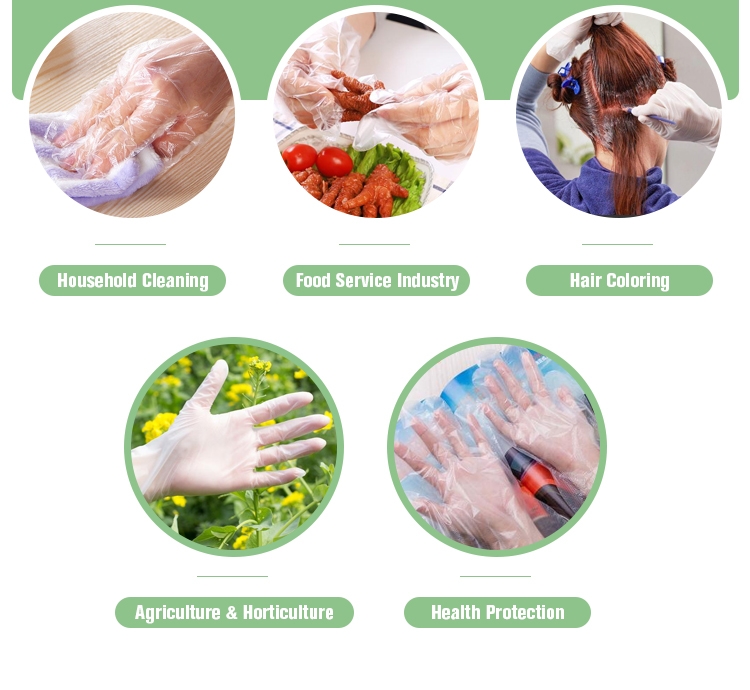 Medium Thickness HDPE Clear Disposable Food Gloves For Leak Free Cleaning Vinyl Glove
