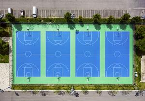 Quality ISO14001 SGS PU Sports Flooring Silicon Outdoor Basketball Tennis Court wholesale