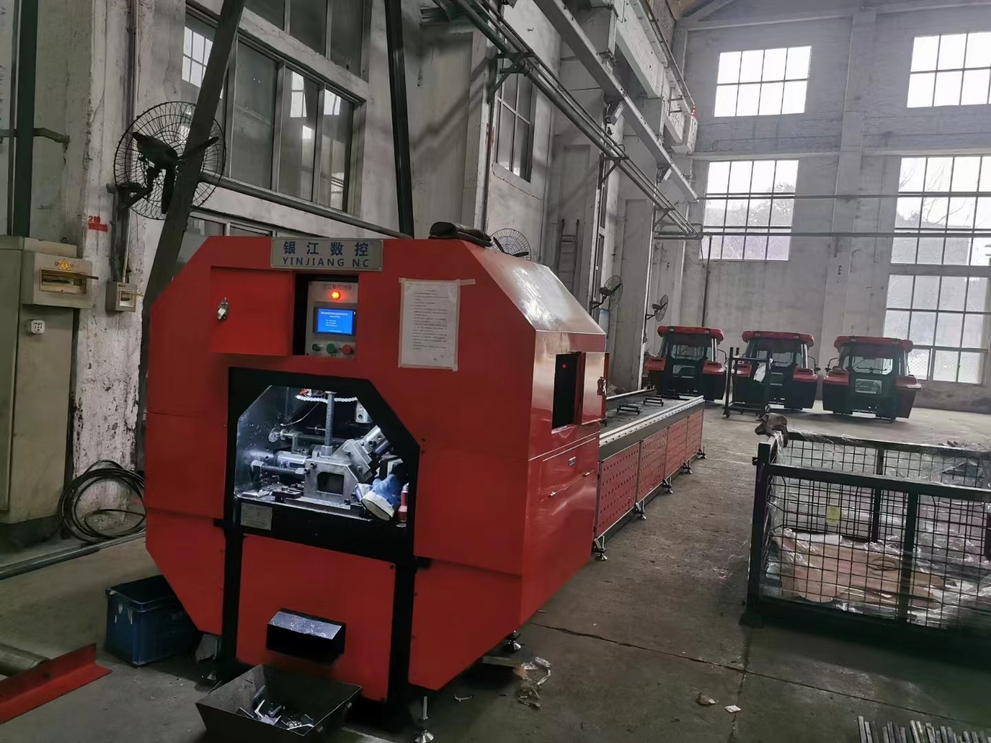 APESP-100 Square Pipe Automatic Punching Machine PLC Controlled Steel Structure
