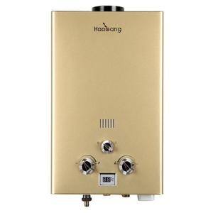 Quality LPG NG Gas Geyser 6L Tankless Instant Water Heater Golden Panel wholesale