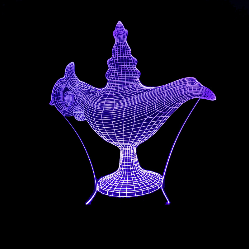 Custom OEM Creative Arabian magic lamp 3D stereoscopic night light LED decorative table night light 