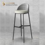 Bar Chair, Bar Stool, High Chair, Stainless Steel, Metal, PU Leather, Fabric