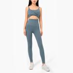 Cropped Strappy Bra 210gsm Yoga Activewear Sets High Waist Fitness Set
