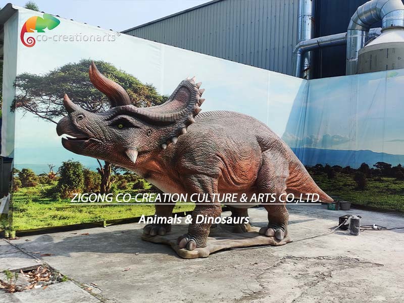 Realistic Life Size Animatronic Dinosaur Trceratops Jurassic For Amusement Park