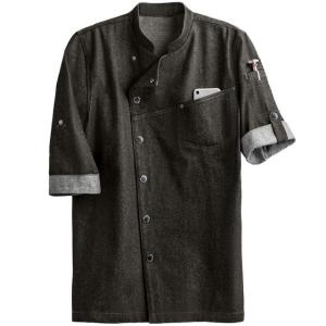 Quality Pure Cotton Kitchen Chef Coat Black Color XS-5XL Breathable wholesale