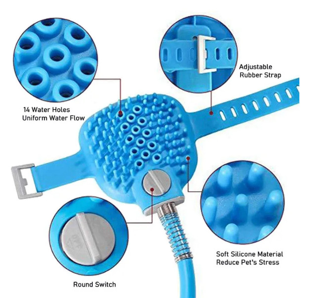 Silicone Dog Shower Sprayer Sustainable Dog Hair Grooming Kit