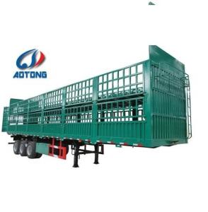 Quality Standard 28Ton Landing Gear 3 Axle 60 Ton Truck Open Cargo Flatbed Stake Fence Trailer wholesale