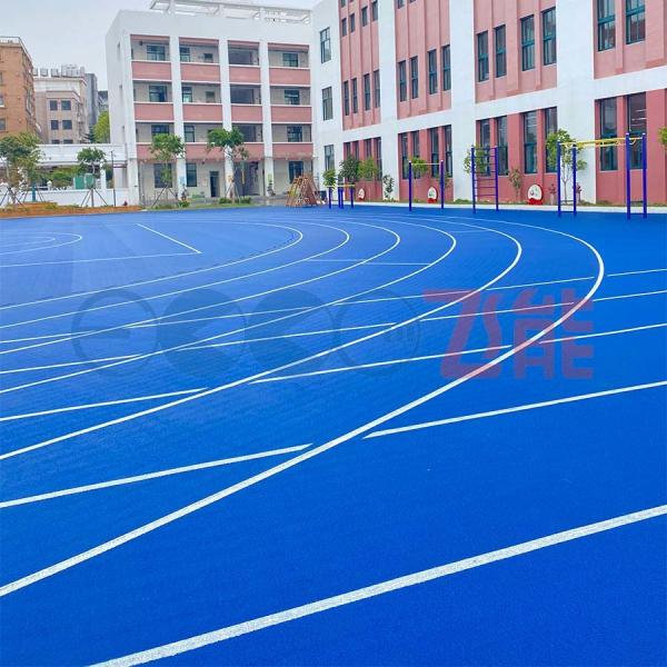 Blue Natural Prefabricated Running Track Synthetic Rubber Roll IAAF Approved