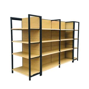 Quality Supermarket Wooden Grocery Shelf Rack Snack Shelf 80KG 900mm 1.95M wholesale