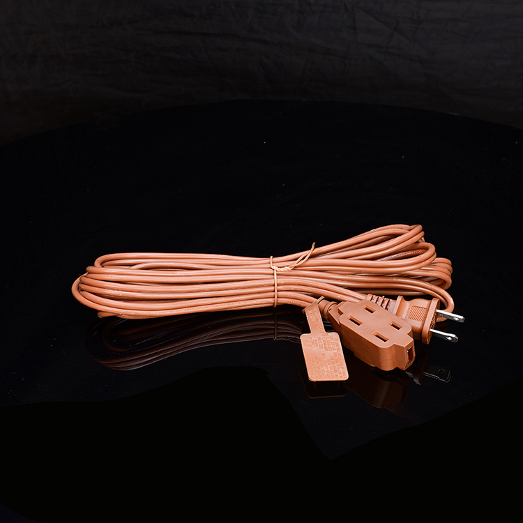 18AWG ETL Pararell Wire AC Power Cord with Switch and Socket Extension Cord Brown ETL Standard PVC Jacket USA 2 Prong