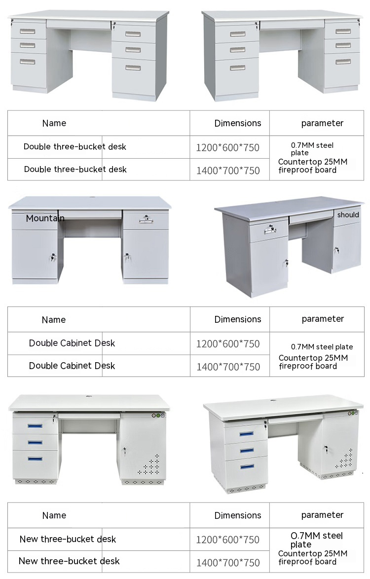 Customizable Thickened Steel Office Desk and Chair Combination with ISO Certification