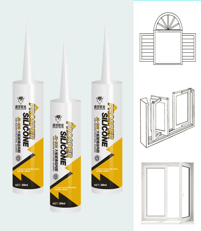 One Component Silicone Glass Glue , Anti UV Silicone Glazing Sealant