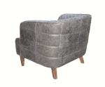 Vintage Style One Seat Tufted Leather Sofa Diamond Shape