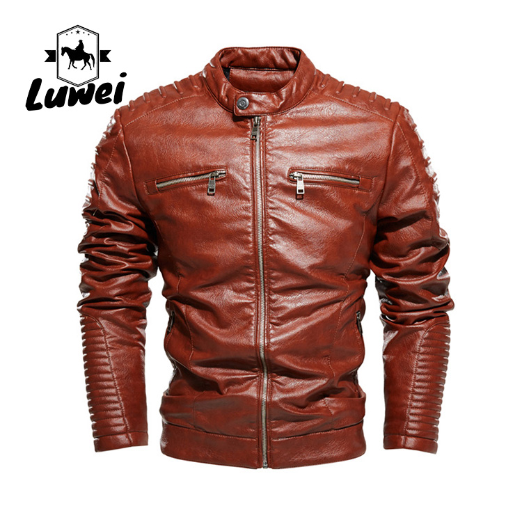 Winter Jaket Wholesale Retro Windbreaker Utility Black Blank Crop Parka Stand Collar Pu Leather Motorcycles Jaket