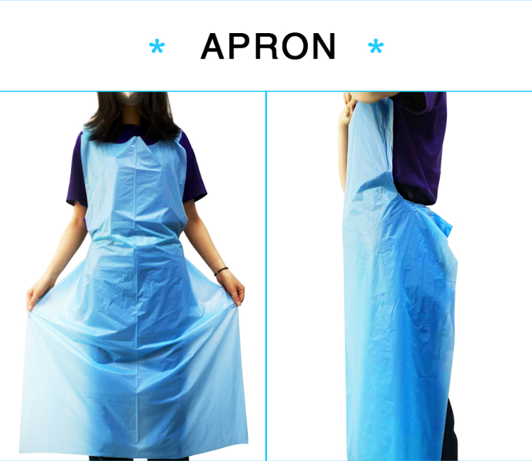 Non Toxic Disposable CPE Gown Fluid Resistant With Elastic Cuffs