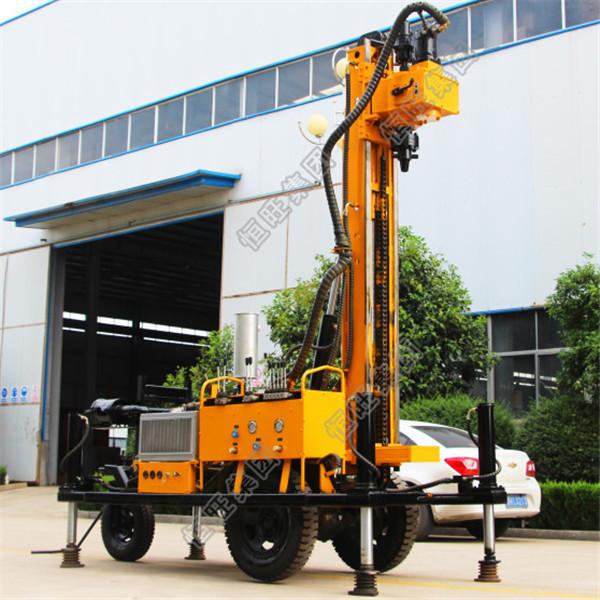 Tyre Based 380V Water Well Drilling Rig With Diesel Engine Drlling Depth 230m