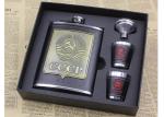 Kitchen Household Items Leather Patch 8oz Hip Flask Wine Set Russian Style