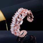 Fashion Copper Gold-Plated zircon Wedding ring women rings rainbow Adjustable