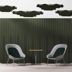 Eco Decoration Wave Shaped 3D Acoustic Ceiling Board Polyester Fiber