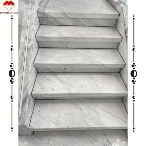 Quality Easy Installation Luxury White Stone Volakas Marble Staircase for Hotel Decoration wholesale