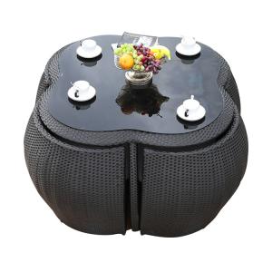 Quality Combination Rattan Wicker Coffee Table Sets Living Room Space Saving wholesale